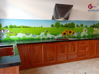 Ốp bếp kính 3D
