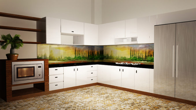 Tranh kính phong cảnh 2 Tranh phong cảnh ốp bếp
